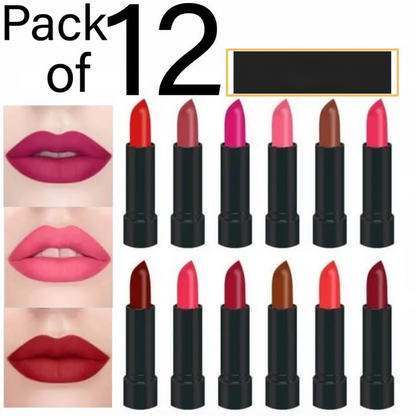 12 Pcs High Pigmented Matte Lipstick Set – Long Lasting Smooth Texture Lip Color Collection For Bold And Beautiful Looks