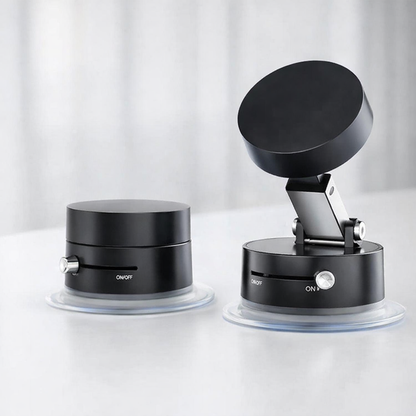 Premium Suction Cup Magnetic Support Holder – Obsidian Black Multi-Angle Retractable Folding Phone Mount for Car, Desk