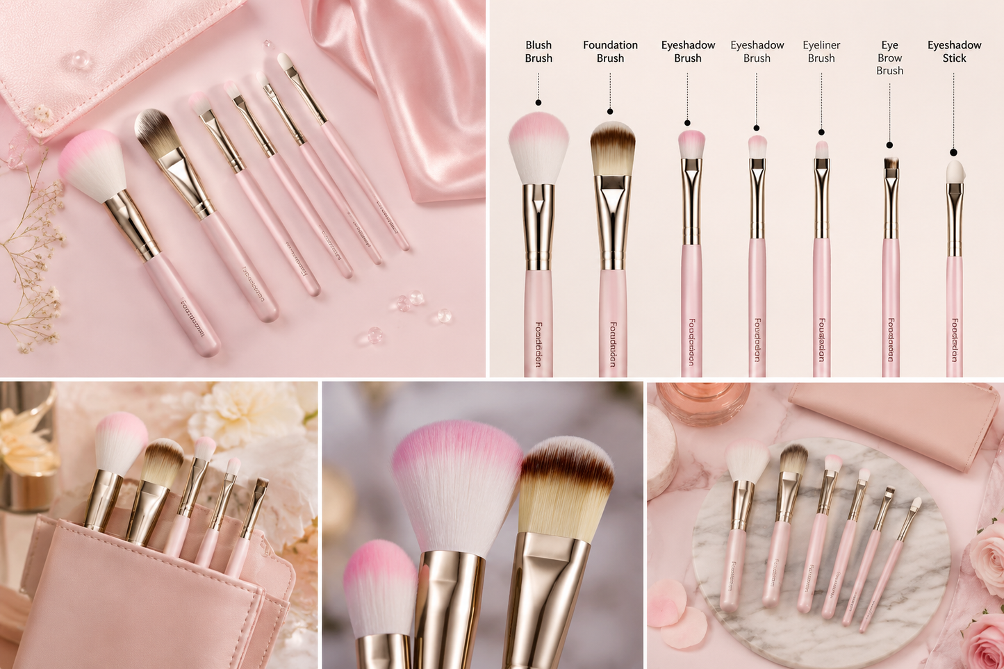 (8 in 1 ) Makeup Brush Set & Blender Deal