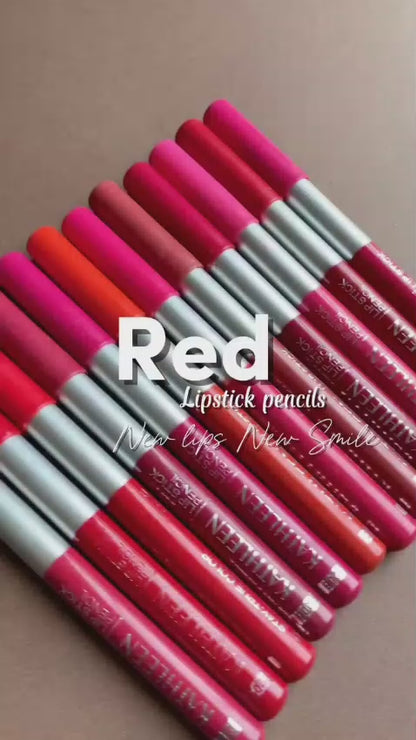 Kathleen High Pigmented Lip Pencil – Smooth Creamy Texture | Multicolor Shades | Pack of 12