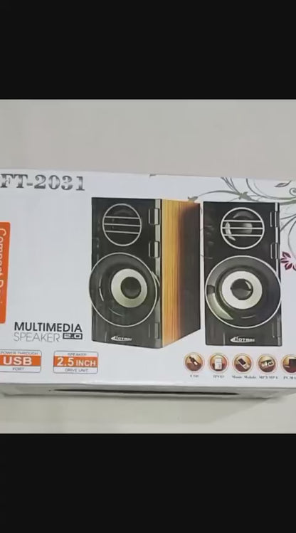FT-2031 Subwoofer Pairs Speaker Premium Sound USB Powered for Laptop, Mobile & Computer - Set Of 2pc